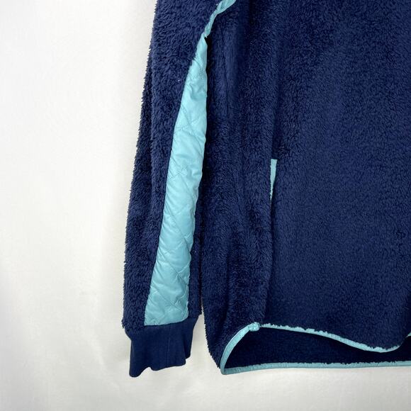Southern Tide Laura Button Neck Fleece Pullover blue sherpa button neck Large - Picture 4 of 14